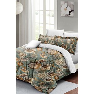 King Size Mistique Flowers Çift Kişilik Nevresim Takımı 3d Pamuk Saten
