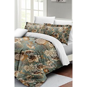 King Size Mistique Flowers Çift Kişilik Nevresim Takımı 3d Pamuk Saten