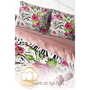 King Size Black Blob 3d Pamuk Saten Çift Kişilik Nevresim Takımı