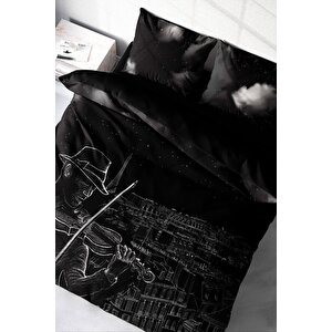 King Size Night City 3d Pamuk Saten Çift Kişilik Nevresim Takımı