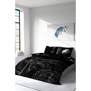 King Size Night City 3d Pamuk Saten Çift Kişilik Nevresim Takımı