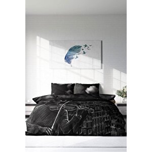 King Size Night City 3d Pamuk Saten Çift Kişilik Nevresim Takımı