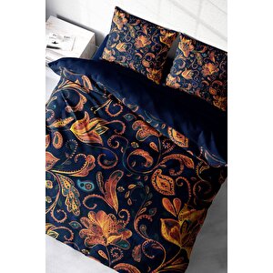King Size Goblen Çiçekleri Pamuk Saten Çift Kişilik Nevresim Takımı 3d