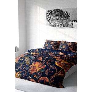 King Size Goblen Çiçekleri Pamuk Saten Çift Kişilik Nevresim Takımı 3d