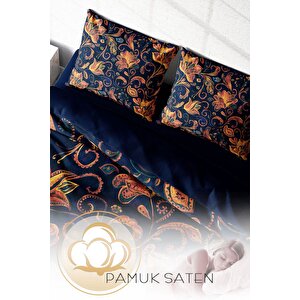 King Size Goblen Çiçekleri Pamuk Saten Çift Kişilik Nevresim Takımı 3d