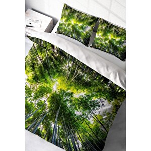 King Size Forest 1 Naturel Çift Kişilik Nevresim Takımı