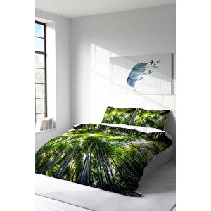 King Size Forest 1 Naturel Çift Kişilik Nevresim Takımı