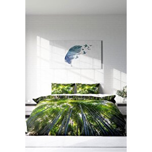 King Size Forest 1 Naturel Çift Kişilik Nevresim Takımı