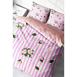 King Size Scattered Roses Naturel Çift Kişilik Nevresim Takımı