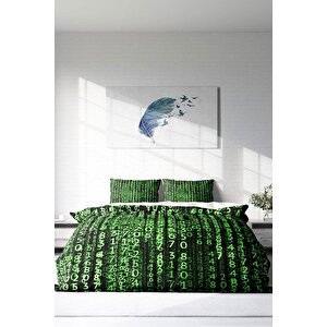 King Size The Coder 3d Pamuk Saten Çift Kişilik Nevresim Takımı