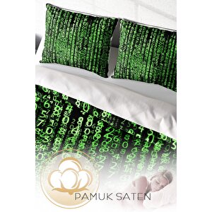 King Size The Coder 3d Pamuk Saten Çift Kişilik Nevresim Takımı