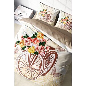 King Size Romantic Bicycle Modern Çift Kişilik Nevresim Takımı