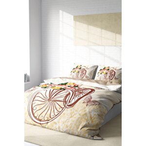 King Size Romantic Bicycle Modern Çift Kişilik Nevresim Takımı