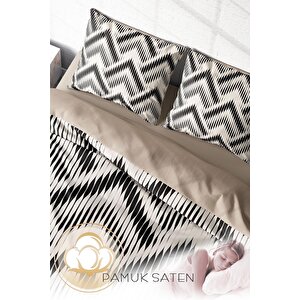 King Size Örgü1 3d Pamuk Saten Çift Kişilik Nevresim Takımı