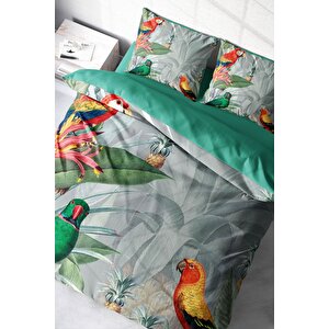 King Size World Naturel Parrots Çift Kişilik Nevresim Takımı