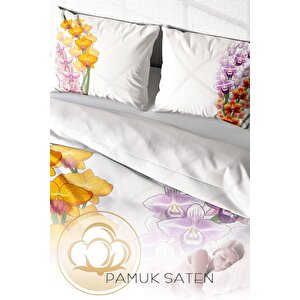 King Size Orchid Naturel Çift Kişilik Nevresim Takımı