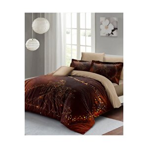 King Size Anneler Günü Çift Kişilik Nevresim Takımı %100 Pamuk Saten Melek Annem