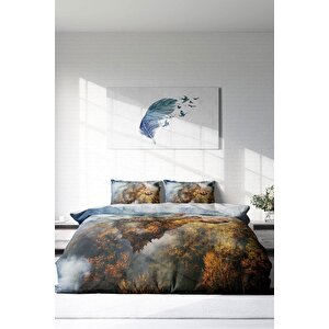 King Size Wolfface 3d Çift Kişilik Nevresim Takımı