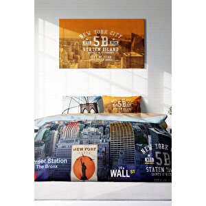 King Size New York 3d Dijital Baskılı Çift Kişilik Nevresim Takımı