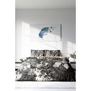 King Size Gray Casual 3d Çift Kişilik Nevresim Takımı