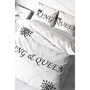 King Size White King-queen 3d Çift Kişilik Nevresim Takımı