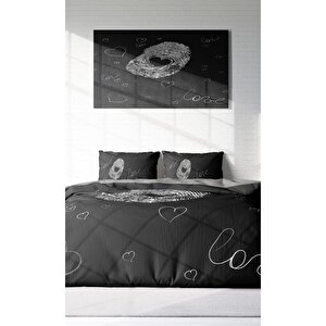 King Size Love Sign Romantik Çift Kişilik Nevresim Takımı