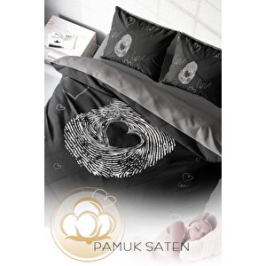 King Size Love Sign Romantik Çift Kişilik Nevresim Takımı