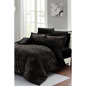 King Size Leopar Print Çift Kişilik Nevresim Takımı %100 Pamuk Saten 3d Özel Tasarım