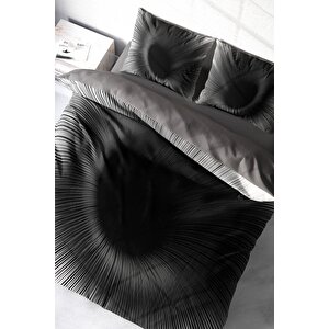 King Size Gray Wortex 3d Pamuk Saten Çift Kişilik Nevresim Takımı