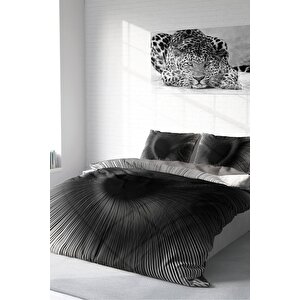 King Size Gray Wortex 3d Pamuk Saten Çift Kişilik Nevresim Takımı