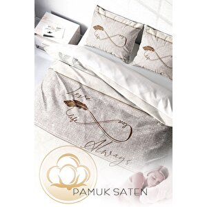 King Size Sonsuzluk 3d Pamuk Saten Çift Kişilik Nevresim Takımı