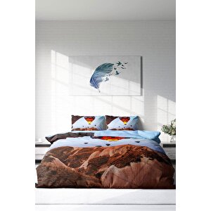 King Size Kapadokya 3d Pamuk Saten Çift Kişilik Nevresim Takımı