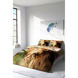 King Size Lion Naturel Çift Kişilik Nevresim Takımı
