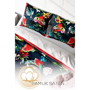 King Size Pamuk Saten Çift Kişilik Nevresim Takımı