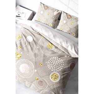 King Size Soft Circles 3d Pamuk Saten Çift Kişilik Nevresim Takımı