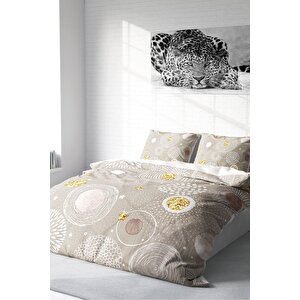King Size Soft Circles 3d Pamuk Saten Çift Kişilik Nevresim Takımı