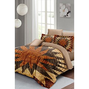 King Size Wicker Flower Çift Kişilik Nevresim Takımı 3d Pamuk Saten