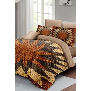 King Size Wicker Flower Çift Kişilik Nevresim Takımı 3d Pamuk Saten