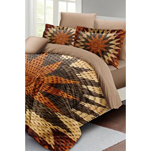 King Size Wicker Flower Çift Kişilik Nevresim Takımı 3d Pamuk Saten