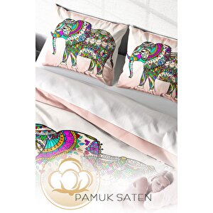 King Size Elephant Naturel Çift Kişilik Nevresim Takımı