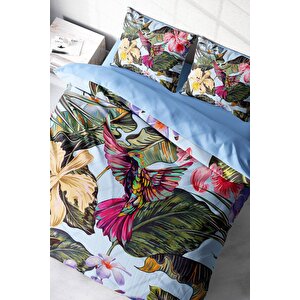 King Size Bird Tropik 3d Çift Kişilik Nevresim Takımı
