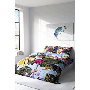King Size Bird Tropik 3d Çift Kişilik Nevresim Takımı