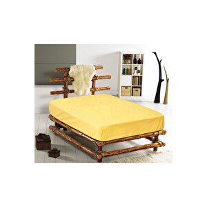 Fitted Lastikli Çarşaf Çift Kişilik %100 Pamuk 180*200 Sarı (nevresim Kumaşından Üretilmiştir)