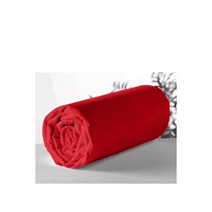 Fitted Lastikli Çarşaf Tek Kişilik %100 Pamuk Ranforce Kırmızı 100*200cm