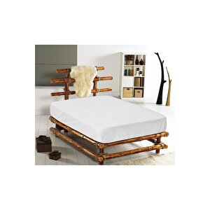 Fitted Lastikli Çarşaf Tek Kişilik %100 Pamuk Ranforce Beyaz 100*200cm