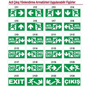 Arsel Sfs Sfs24-3-l Acil Çıkış Yönlendirme Armatürü Sürekli Ve Kesintide 180 Dak. Yanan 10xf Led