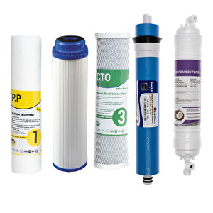 Reverse  Osmosis Açık Kasa Su Arıtma 5'li Filtre Seti