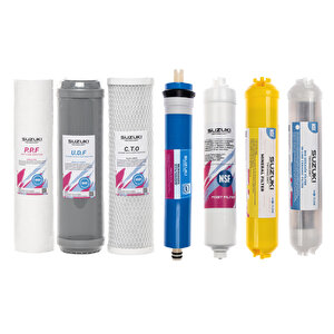 10 Inç Açık Kasa Su Arıtma Cihazı Tam Set (7 Filtre) Mineral Ve Detoks Filtre Ilaveli