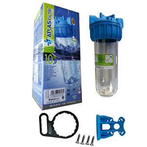 Atlas 3/4" 10" İnch Daire Girişi Boş Tekli Filtre Kabı