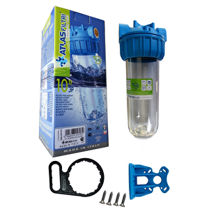 Atlas 3/4" 10" İnch Daire Girişi Boş Tekli Filtre Kabı
